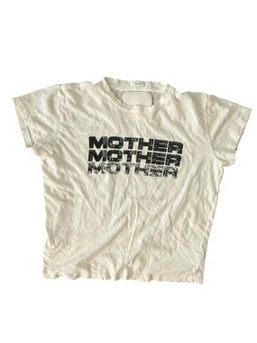 MOTHER The Sinful in Mother Stack- S- White/Black - Short Sleeve
